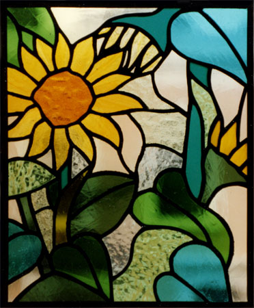 stained glass window sunflower