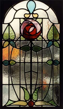 traditional rose stained glass