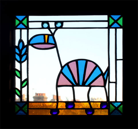 alfisaurus stained glass hanging