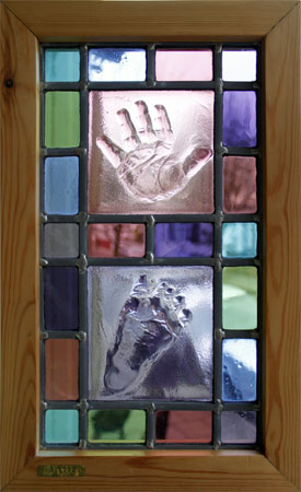 Stained Glass baby hand and foot